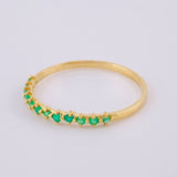 Channel Ring with Emeralds 30Pts 0.85 g / Size 6 3/4 Yellow Gold 18K