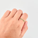 Channel Ring with Emeralds 30Pts 0.85 g / T6 3/4 Yellow Gold 18K