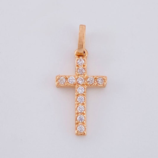 Dije Cruz Tupida 0.85 g / 3/4 in Oro Rosa 18K
