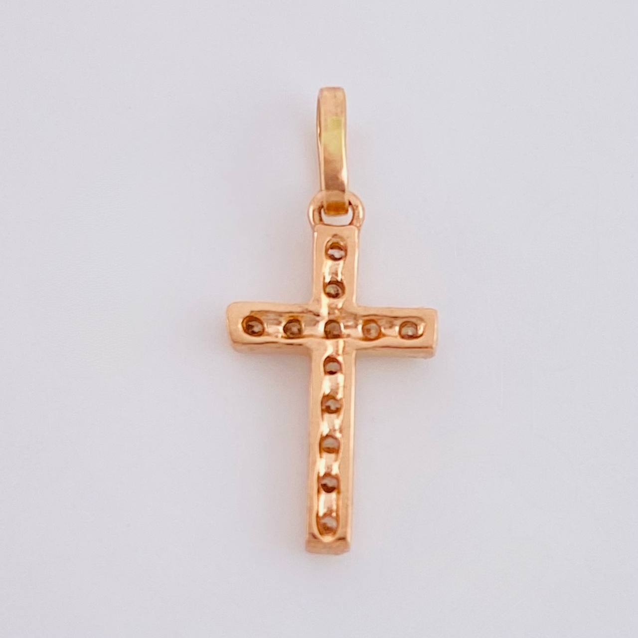 Pendant Dense Cross 0.85 g / 3/4 in 18K Rose Gold