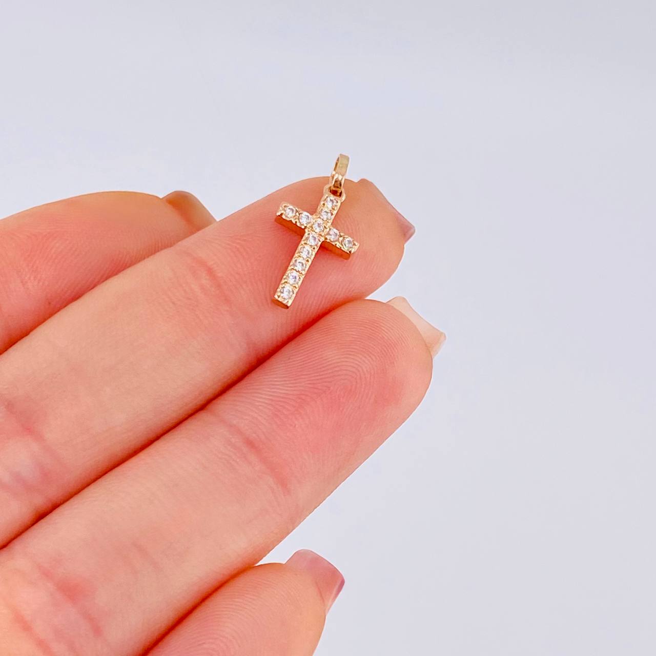 Pendant Dense Cross 0.85 g / 3/4 in 18K Rose Gold