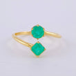 You and Me Ring Emeralds 80Pts 1.9 g / T6 1/2 Yellow Gold 18K