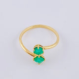 You and Me Ring Emeralds 80Pts 1.9 g / T6 1/2 Yellow Gold 18K