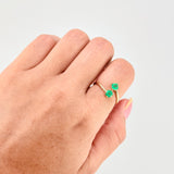 You and Me Ring Emeralds 80Pts 1.9 g / T6 1/2 Yellow Gold 18K