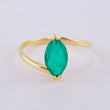 Oval Marquise Emerald Ring 70Pts 1.95 g / T6 1/2 Yellow Gold 18K