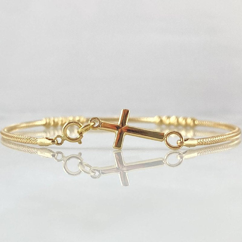 Bracelet Cross Lattice 2.05gr / 7.3in / +4 18K Gold