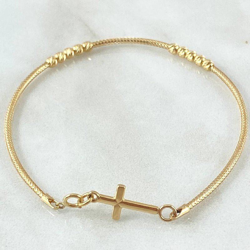 Bracelet Cross Lattice 2.1gr / 7.5in / +4 18K Gold