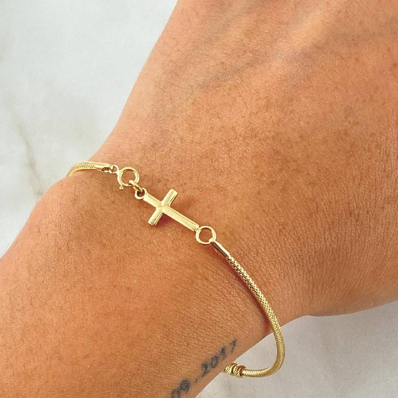 Bracelet Cross Lattice 2.1gr / 7.5in / +4 18K Gold