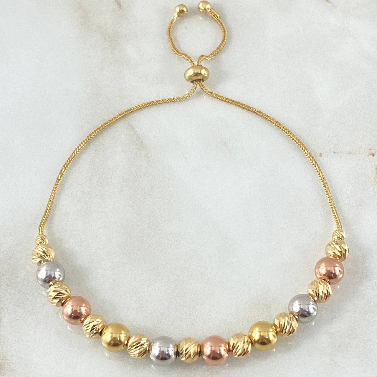 Bracelet Beads Interspersed 4.95gr / 7.9in / +4 18K Gold