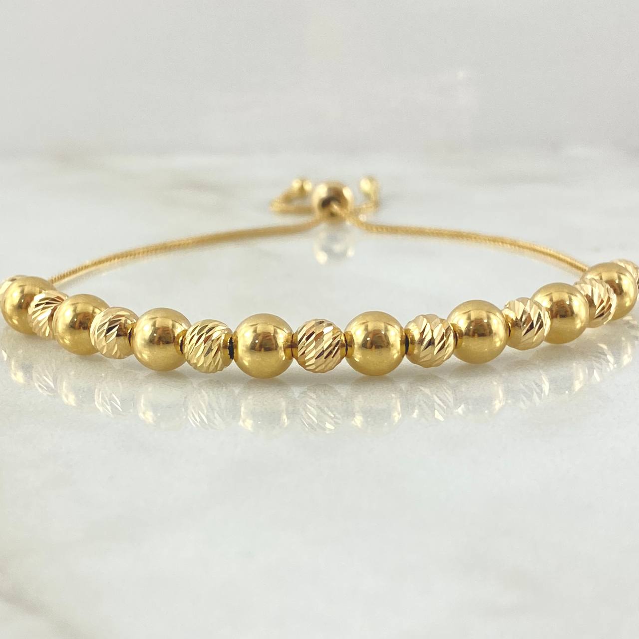 Bracelet Beads Interspersed 4.8gr / 7.9in / +4 18K Gold