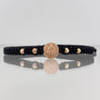 Pulsera Tejida Negra San Miguel Oro Rosa 18K
