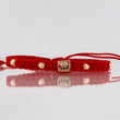Red Woven Bracelet Cylinder Two Golds Yellow Rose 18K