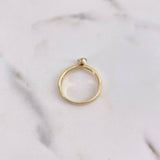 Ring Solitaire Inverted Line 2.55gr / Size 7 / White Zircon Yellow Gold 18K &