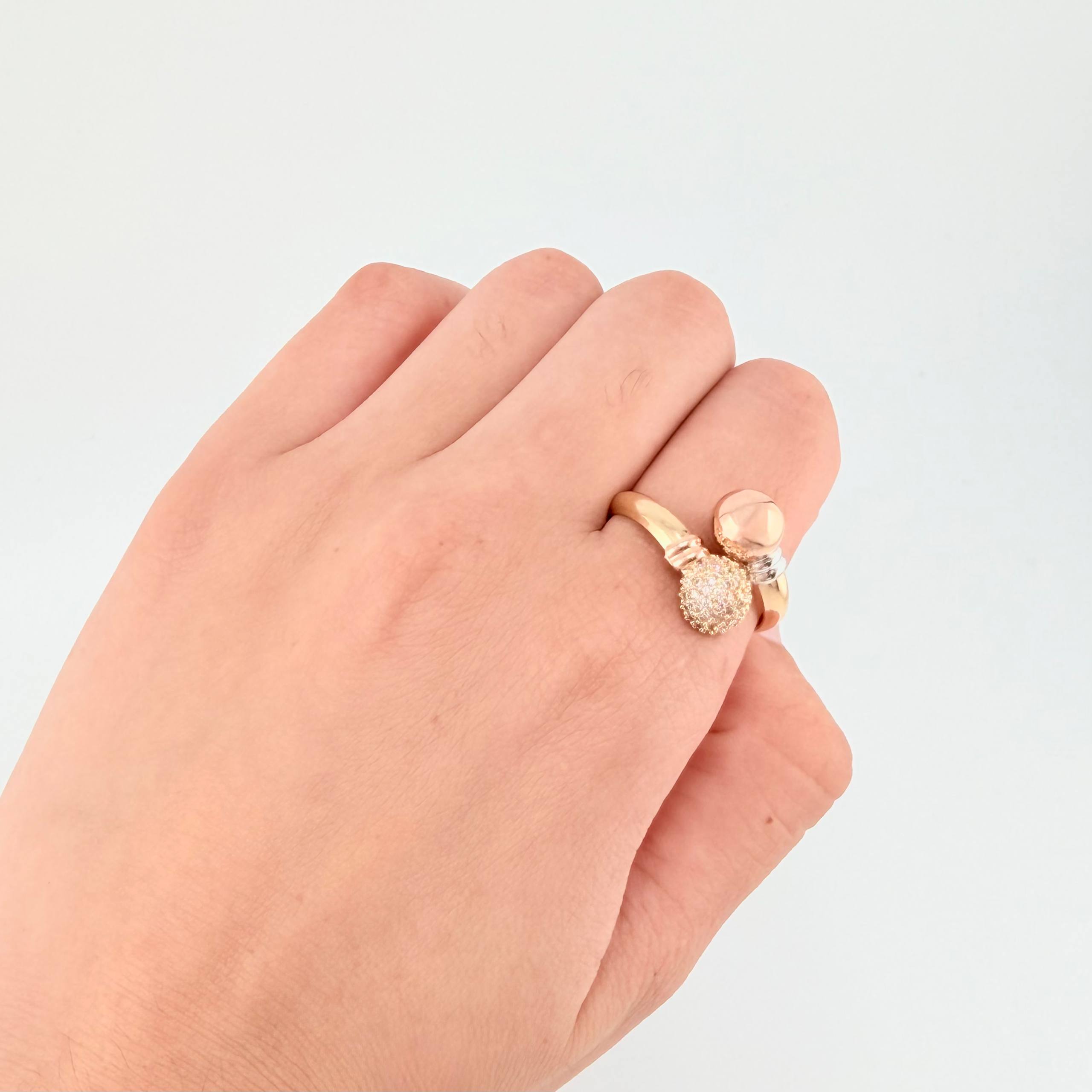 Anillo Tú Y Yo 2.75gr / T8 1/2 / Tres Oros 18K