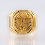 Anillo Cristo Rayado 3.5gr / T9 1/2 / Oro Amarillo 18K