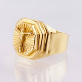 Anillo Cristo Rayado 3.5gr / T9 1/2 / Oro Amarillo 18K