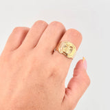 Anillo Cristo Rayado 3.5gr / T9 1/2 / Oro Amarillo 18K