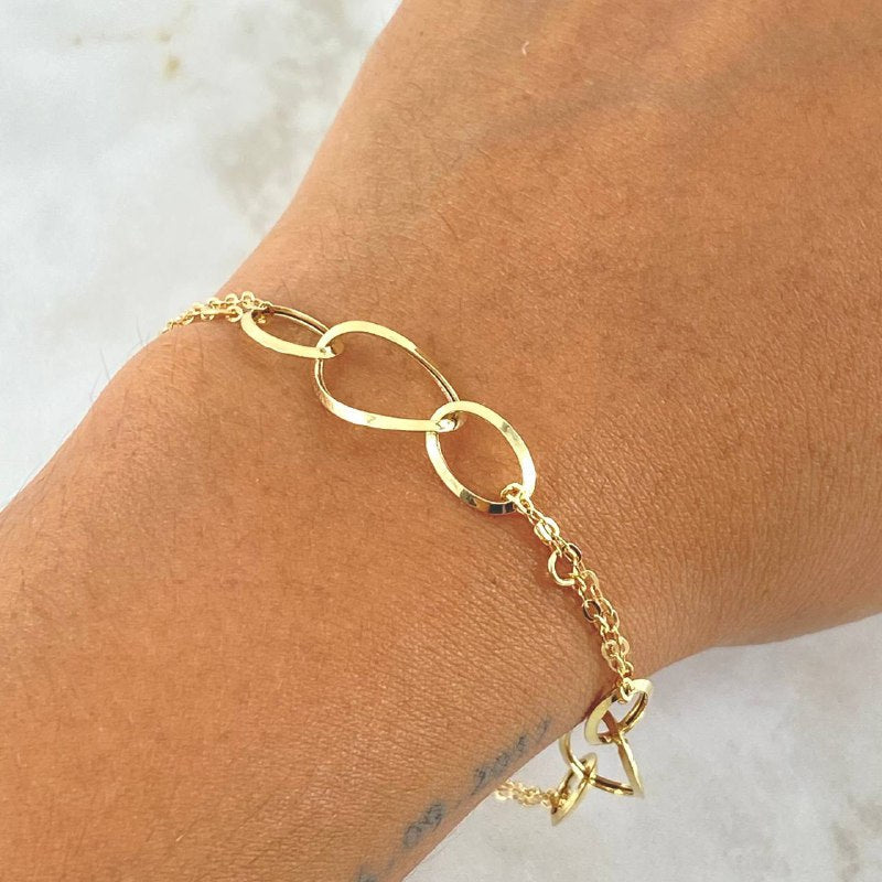Pulso Tres Aros 1.8gr / 20cm / Oro Amarillo +4 18K