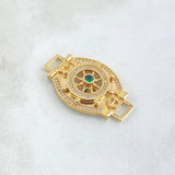Herraje Timon Movil 7.4gr / 2.1cm-3.3cm / Circones Blancos Verde Anclas Texturizado Oro Amarillo 18K *
