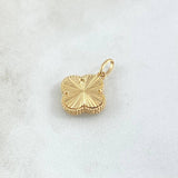 Dije Trébol VCyA 2.2gr / 2.2cm / Diamantado Punteado Oro Amarillo 18K