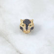 Charm Pantera Head 3gr / 1.4cm / White Black Green Zircons 18K Yellow Gold ©