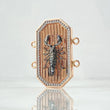 Herraje Placa Escorpión Negro 13.05gr / 3.1cm-4cm / Circones Blancos Doble Oro Rosa 18K ©