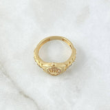 Ring Band Crown 4.05g / Size 7 1/2 Yellow Gold 18K