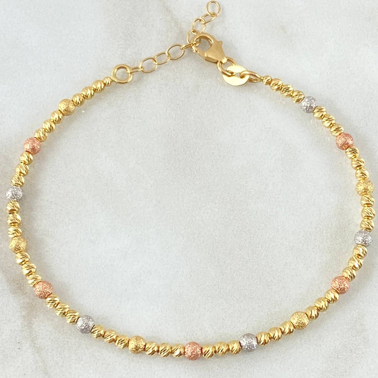Bracelet Hoop Beads 5.05gr / 6.7in-7.9in / +4 18K Gold ©