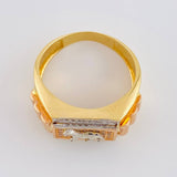 Anillo Caballo rectangulo 7.7g / T10 Tres Oros 18K