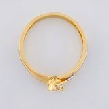 Anillo solitario entrelazado 2.85g / T7 3/4 Dos Oros Amarillo Blanco 18K