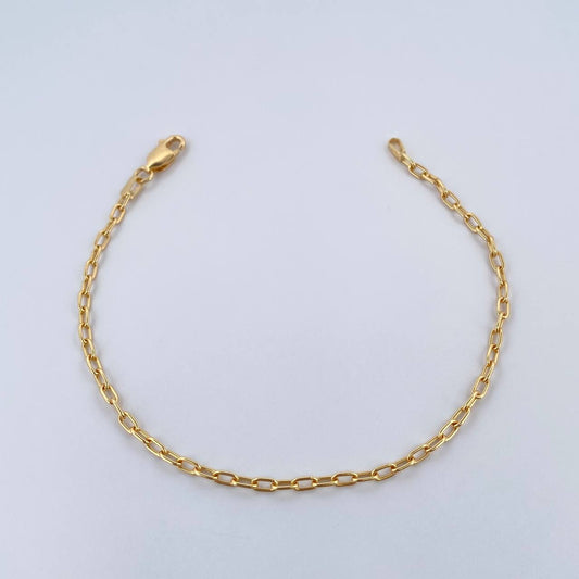 Paperclip Bracelet 3.3gr / 18.8cm / 2.3mm Yellow Gold +3 18K $