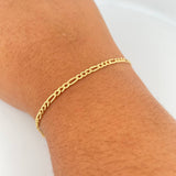 Pulso Figaro 1.7gr / 18.6cm / 2.7mm Oro Amarillo +1 18K $