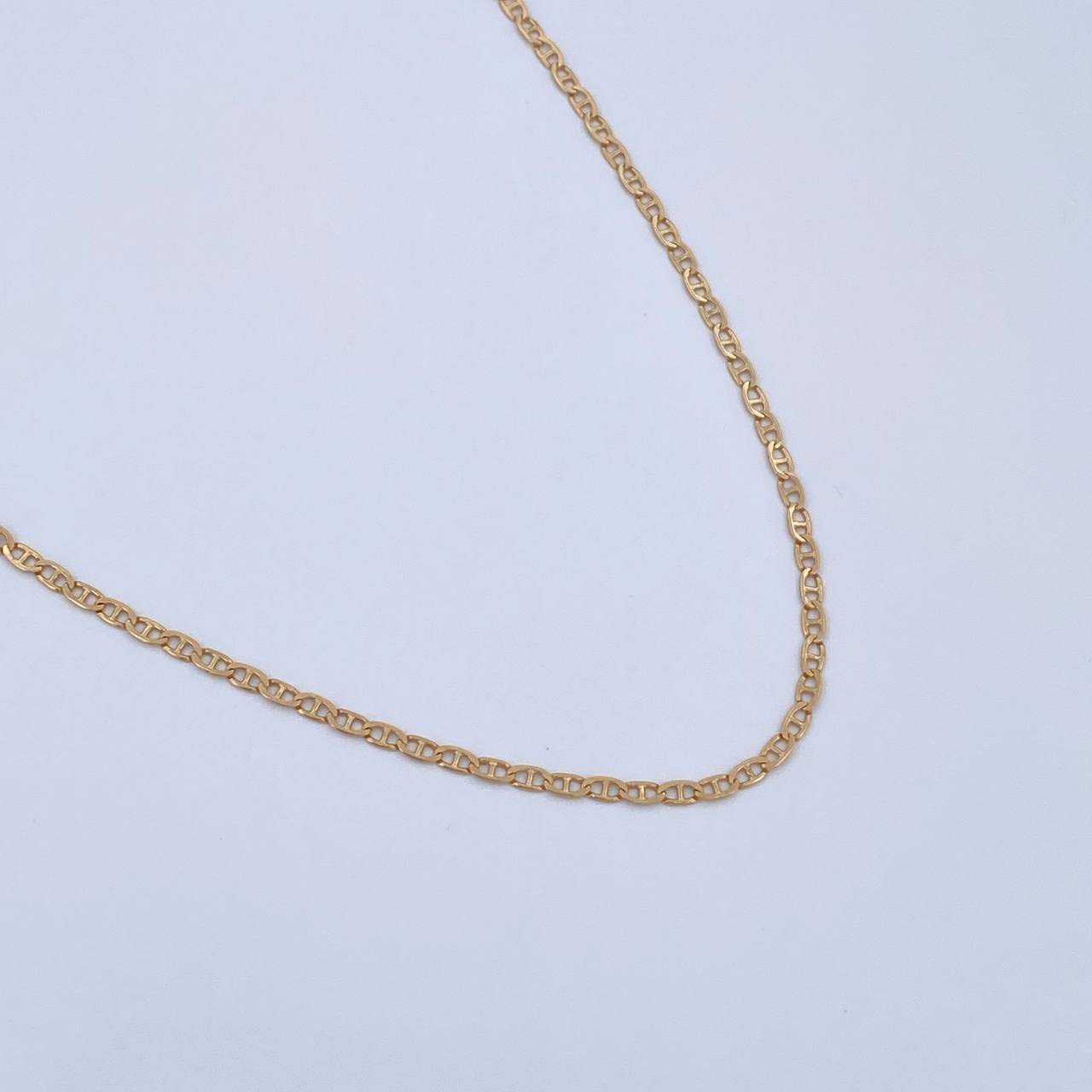 Cadena Escalera 2.85gr / 55.4cm / 1.5mm Oro Amarillo +3 18K $