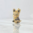 Pendant French Bulldog 4.4gr / 2.7cm / White and Black Zircons 18K Yellow Gold