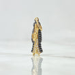Dije Santa Muerte 1.35gr / 2.8cm / Circones Blancos Negros Oro Amarillo 18K
