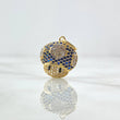 Pendant Animated Mushroom 2.25gr / 2.2cm / White, Black, and Blue Zircons 18K Yellow Gold
