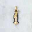Dije Santa Muerte 3gr / 3.5cm / Circones Blancos Negros Oro Amarillo 18K *