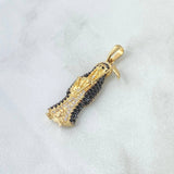 Pendant Santa Muerte 3.05gr / 3.5cm / White and Black Zircons 18K Yellow Gold