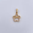 Pendant Flower Silhouette Love 1.3gr / 2.3cm / White Zircons 18K Yellow Gold &