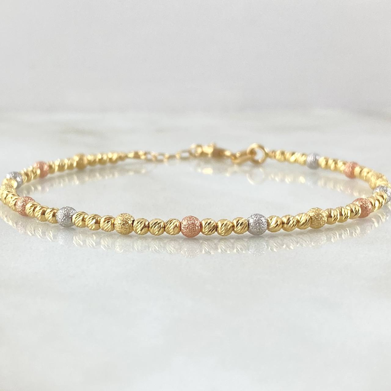 Bracelet Hoop Beads 5.05gr / 6.7in-7.9in / +4 18K Gold ©