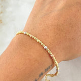 Bracelet Hoop Beads 5.05gr / 6.7in-7.9in / +4 18K Gold ©