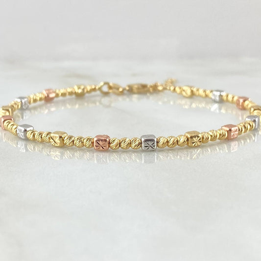 Bracelet Cube Hoop 6.15gr / 8 1/4 in / Three Golds +4 18K ©