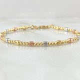 Bracelet Cube Hoop 6.15gr / 8 1/4 in / Three Golds +4 18K ©