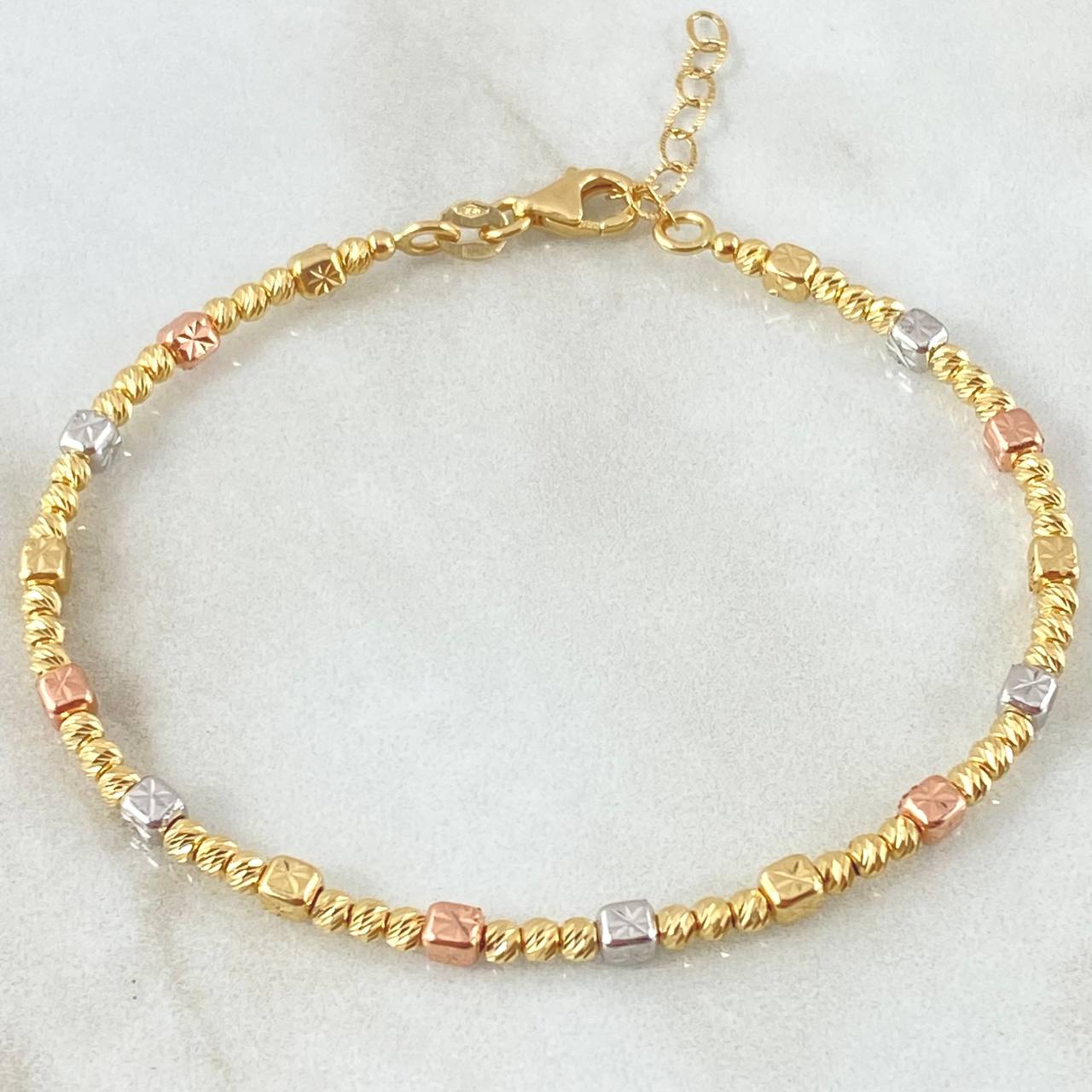 Bracelet Cube Hoop 6.1gr / 7.1in-8.3in / +4 18K Gold ©