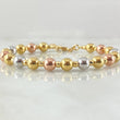 Bracelet Hoop Beads Interspersed 6.85gr / 7 3/4 in / Three Golds +4 18K ©
