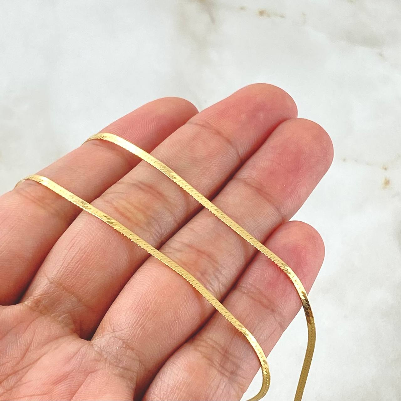 Herringbone Chain 2.35gr / 17.7in / +3 18K Gold