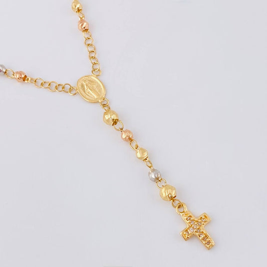 Miraculous Virgin Rosary 6.75 g / 20 3/4 in / 3.4 mm Three Golds 18K