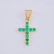 Dije Cruz Esmeraldas 0,5Pts 0.6 g / 3/4 in Oro Amarillo 18K