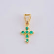 Pendant Bubble Cross Emeralds 0.12Pts 0.5 g / 1/2 in Yellow Gold 18K