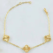 Clover Bracelet Golden 5.3gr / 7 1/2 in / 18K Yellow Gold Nac.Esp.